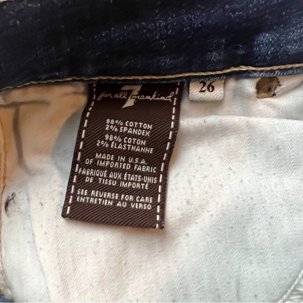 7FAM Roxanne Distressed Straight Leg Jeans 26 - Picture 5 of 7